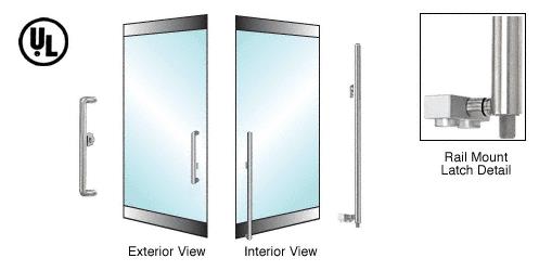 CRL Brushed Stainless Left Hand Reverse Rail Mount Keyed Access "KS" Exterior Bottom Securing Deadbolt Handle