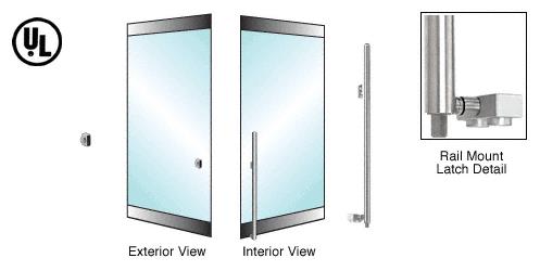 CRL Brushed Stainless Left Hand Reverse Swing Rail Mount Keyed Access "Z" Exterior Bottom Securing Deadbolt Handle