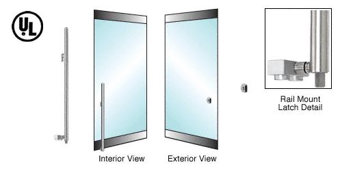 CRL Brushed Stainless Left Hand Swing Rail Mount Keyed Access "Z" Exterior Bottom Securing Deadbolt Handle