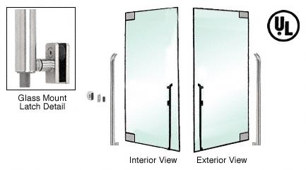 CRL Brushed Stainless Right Hand Double Acting Glass Mount Keyed Access "K" Exterior Bottom Securing Deadbolt Handle