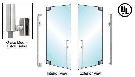 CRL Brushed Stainless Right Hand Reverse Glass Mount Keyed Access "K" Exterior Bottom Securing Deadbolt Handle