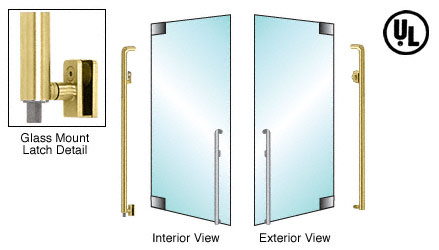 CRL Satin Brass Right Hand Reverse Glass Mount Keyed Access "K" Exterior Bottom Securing Deadbolt Handle