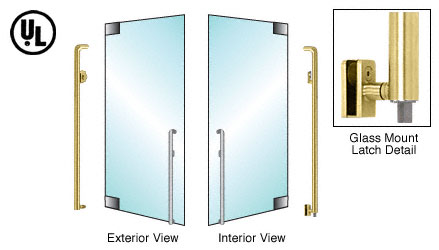 CRL Brushed Stainless Left Hand Reverse Glass Mount Keyed Access "K" Exterior Bottom Securing Deadbolt Handle