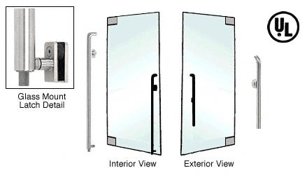 CRL Brushed Stainless Right Hand Double Acting Glass Mount Cylinder/Cylinder "P" Exterior Bottom Securing Deadbolt Handle