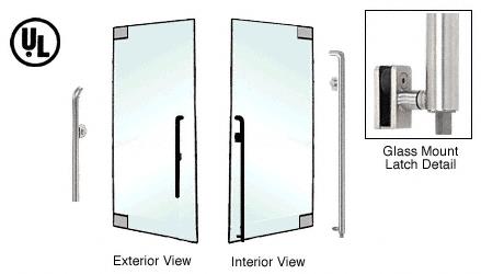 CRL Brushed Stainless Left Hand Double Acting Glass Mount Cylinder/Cylinder "P" Exterior Bottom Securing Deadbolt Handle