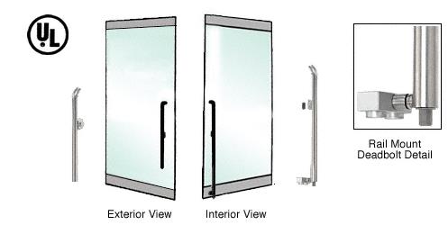 CRL Brushed Stainless Left Hand Reverse Rail Mount Keyed Access "P" Exterior Bottom Securing Deadbolt Handle