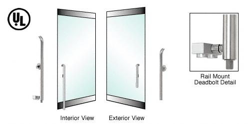CRL Brushed Stainless Left Hand Rail Mount Cylinder/Thumbturn  "P" Exterior Bottom Securing Deadbolt Handle