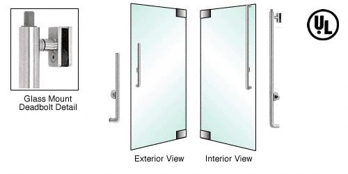 CRL Brushed Stainless Right Hand Glass Mount Cylinder/Thumbturn "H" Exterior Top Securing Deadbolt Handle