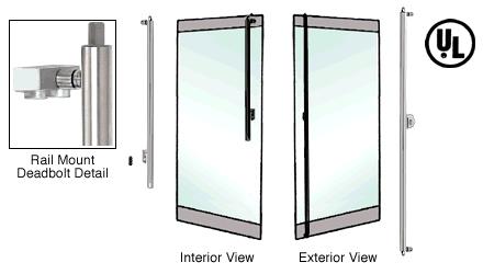 CRL Brushed Stainless Right Hand Double Acting Rail Mount Keyed Access "K" Exterior Top Securing Deadbolt Handle