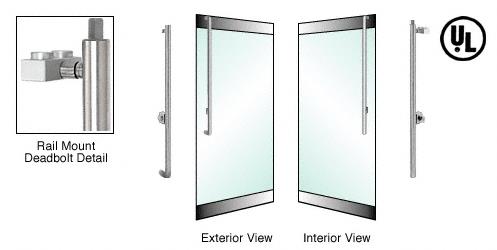 CRL Brushed Stainless Right Hand Rail Mount Cylinder/Thumbturn "J" Exterior Top Securing Deadbolt Handle