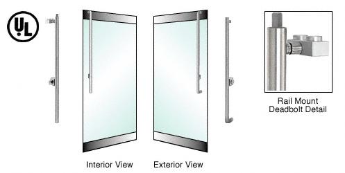 CRL Brushed Stainless Left Hand Rail Mount Cylinder/Thumbturn "J" Exterior Top Securing Deadbolt Handle