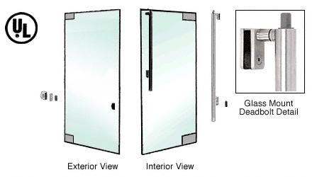 CRL Brushed Stainless Left Hand Reverse Glass Mount Keyed Access "Z" Exterior Top Securing Deadbolt Handle