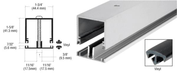 CRL Satin Anodized Deep Division Bar with Vinyl - 12 ft long