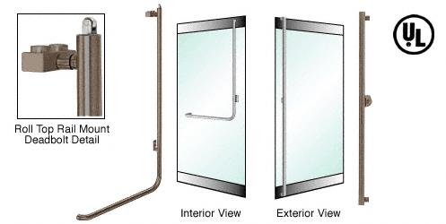CRL Oil Rubbed Bronze Right Hand Reverse Roll Top Rail Mount Cylinder/Cylinder Access "F" Exterior Top Securing Deadbolt Handle