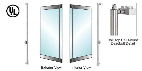 CRL Brushed Stainless Left Hand Reverse Roll Top Rail Mount Cylinder/Cylinder "F" Top Secured Deadbolt Exterior Handle