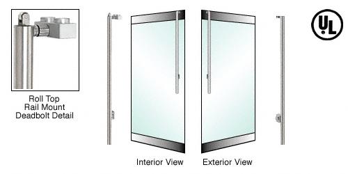 CRL Polished Stainless Right Hand Roll Top Reverse Rail Mount Keyed Access "JS" Exterior Top Securing Deadbolt Handle