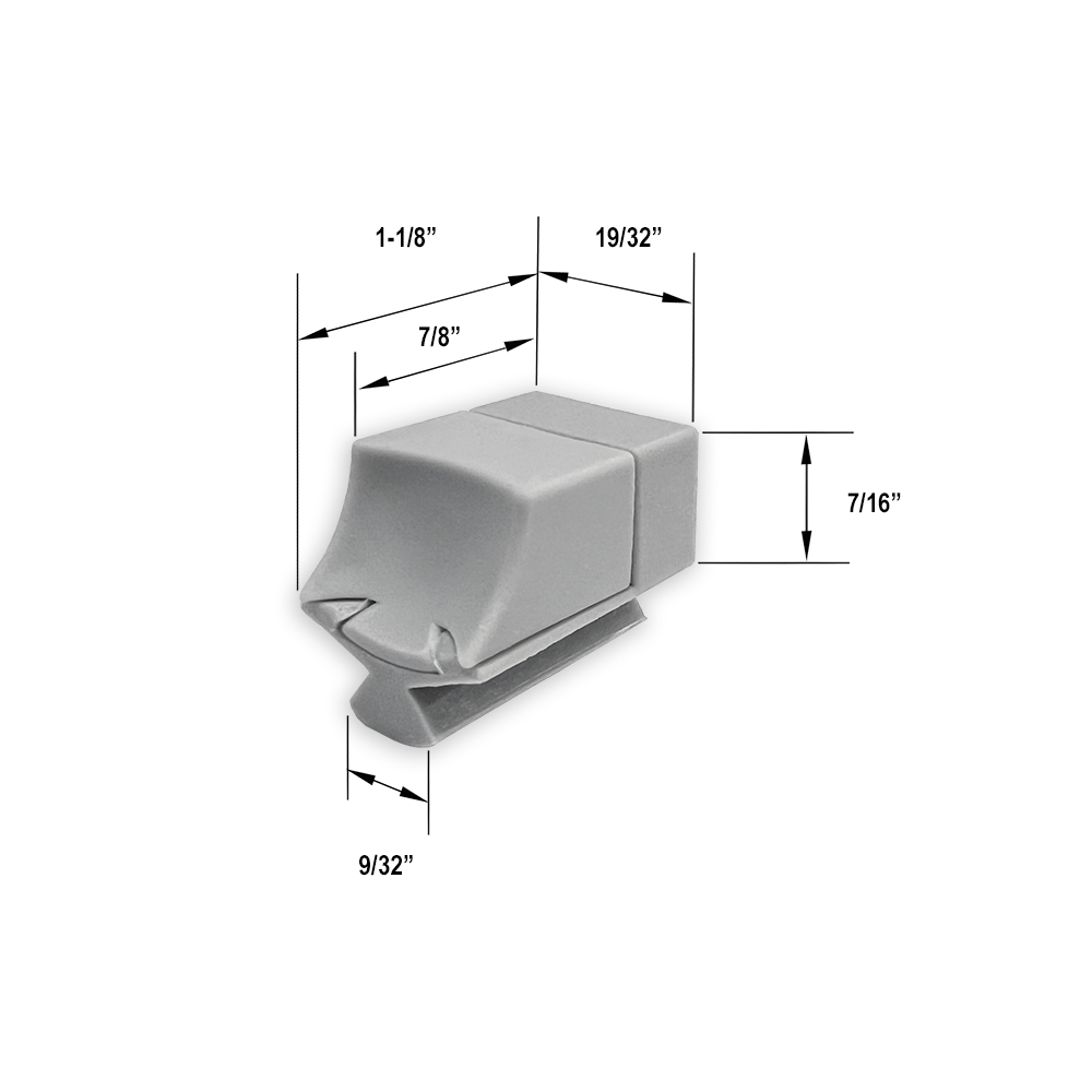 Gordon Glass® Door Catcher/Bumper for Frameless Sliding Shower Doors - Gray
