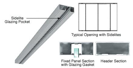 CRL Brushed Stainless 6" Header With Glazing Pocket Only Custom Length