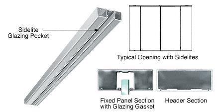 CRL Polished Stainless 6" Header With Glazing Pocket Only Custom Length