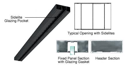 CRL 4" Black Header with Glazing Pocket Only Custom Length