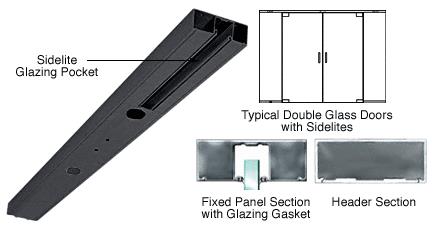 CRL Black Custom Length 4" One Pocket Double Sided Door Header
