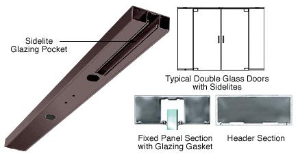 CRL Duranodic Bronze Custom Length 4" One Pocket Double Sided Door Header