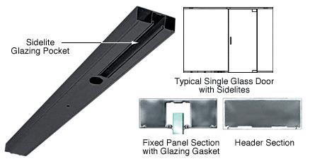 CRL Black Custom Length 4" One Pocket Single Sided Door Header