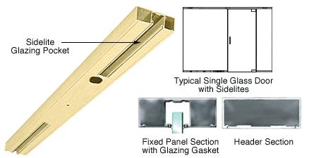 CRL Satin Brass Custom Length 4" Two Pocket Single Sided Door Header