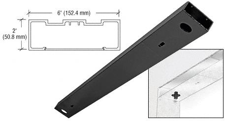CRL Black Anodized 72" x 6" Double Door Header