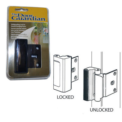 Childproof Deadbolt for Inward Swinging Doors - Black Finish
