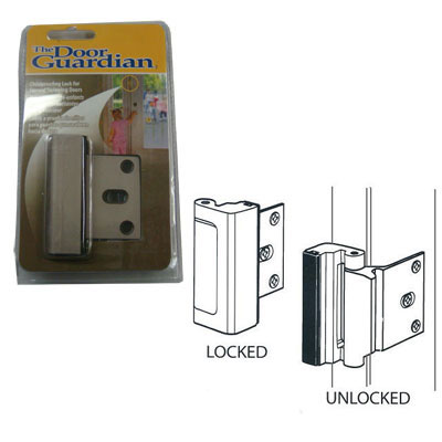 Childproof Deadbolt for Inward Swinging Doors - Satin Nickel Finish