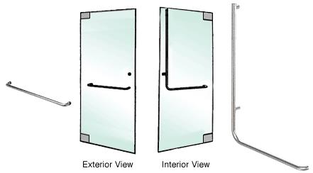 CRL Brushed Stainless Left Hand Reverse Glass Mount "A" Exterior Top Securing Dummy Handle