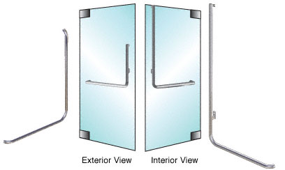 CRL Brushed Stainless Left Hand Reverse Glass Mount "B" Exterior Top Securing Dummy Handle
