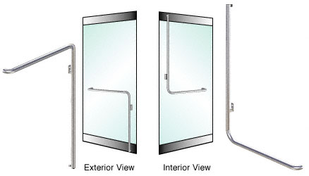 CRL Brushed Stainless Left Hand Reverse Rail Mount Keyed Hand Reverse Rail Mount "C" Exterior Top Securing Dummy Handle