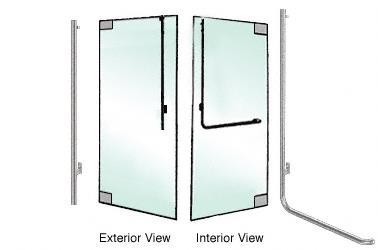 CRL Brushed Stainless Left Hand Reverse Glass Mount "JS" Exterior Top Securing Dummy Handle