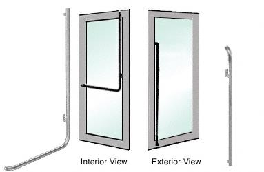 CRL Brushed Stainless Right Hand Reverse Aluminum Door Mount "M" Exterior Top Securing Dummy Handle