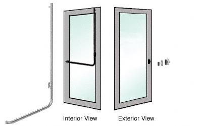 CRL Brushed Stainless Right Hand Reverse Aluminum Door Mount "Z" Exterior Top Securing Dummy Handle