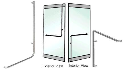 CRL Brushed Stainless Left Hand Reverse Rail Mount Exterior Bottom Securing Dummy Handle