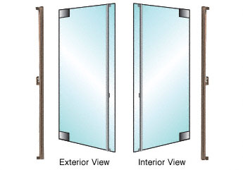 CRL Oil Rubbed Bronze Left Hand Double Acting Swing Glass Mount "F" Exterior Top Securing Dummy Handle