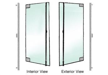 CRL Brushed Stainless Right Hand Reverse Glass Mount "F" Exterior Top Securing Dummy Handle