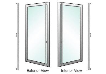 CRL Brushed Stainless Left Hand Reverse Aluminum Stile Door Mount "F" Exterior Top Securing Dummy Handle