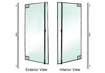 CRL Brushed Stainless Left Hand Reverse Glass Mount "F" Exterior Top Securing Dummy Handle