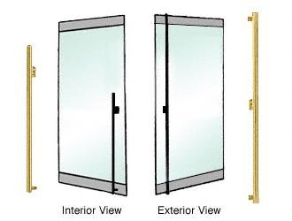 CRL Polished Brass Right Hand Double Acting Rail Mount "F" Exterior Bottom Securing Dummy Handle