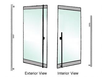 CRL Brushed Stainless Left Hand Double Acting Rail Mount "F" Exterior Bottom Securing Dummy Handle