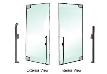 CRL Brushed Stainless Left Hand Glass Mount "KS" Exterior Bottom Securing Dummy Handle