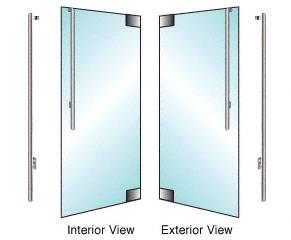 CRL Polished Stainless Left Hand Swing Glass Mount "JS" Exterior Dummy Handle
