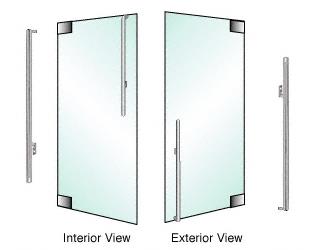 CRL Brushed Stainless Right Hand Reverse Glass Mount 170 Series "KS" Exterior Dummy Handle
