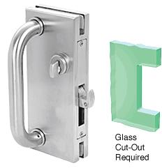 CRL 4"x10" Non-Handed Brushed Stainless Finish Center Lock with Hook Throw Deadlock Latch