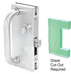 CRL 4"x10" Non-Handed Satin Chrome Finish Center Lock with Hook Throw Deadlock Latch