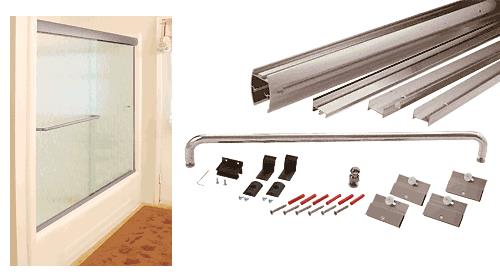 CRL Brushed Nickel Cottage DK Series Sliding Shower Door Kit  60" x 60" with Metal Jambs for 1/4" Glass
